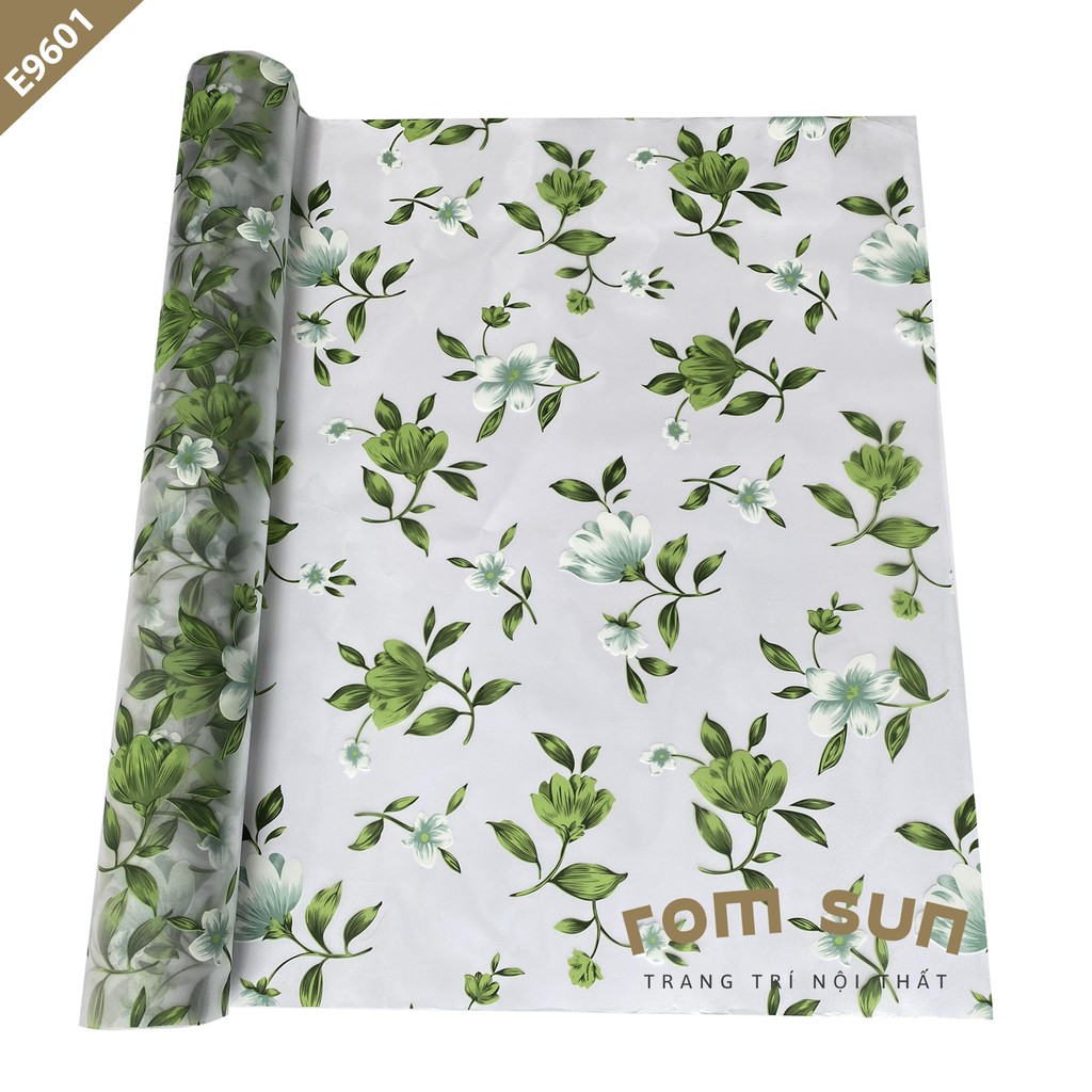 Khổ 90cm | Giấy đề can dán kính cửa sổ phòng tắm, decal dán kính mờ văn phòng,văn phòng hoa lá xanh