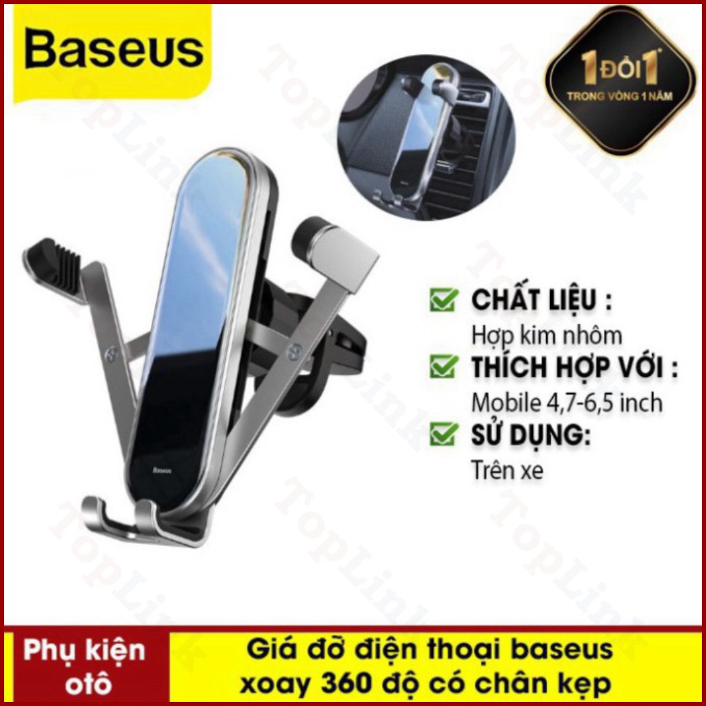 Giá Đỡ Điện Thoại Baseus Penguin Gravity Phone Holder Có Thể Xoay 360 Độ, Có Chân Kẹp Vào Cửa Gió Điều Hòa Dùng Trên Xe