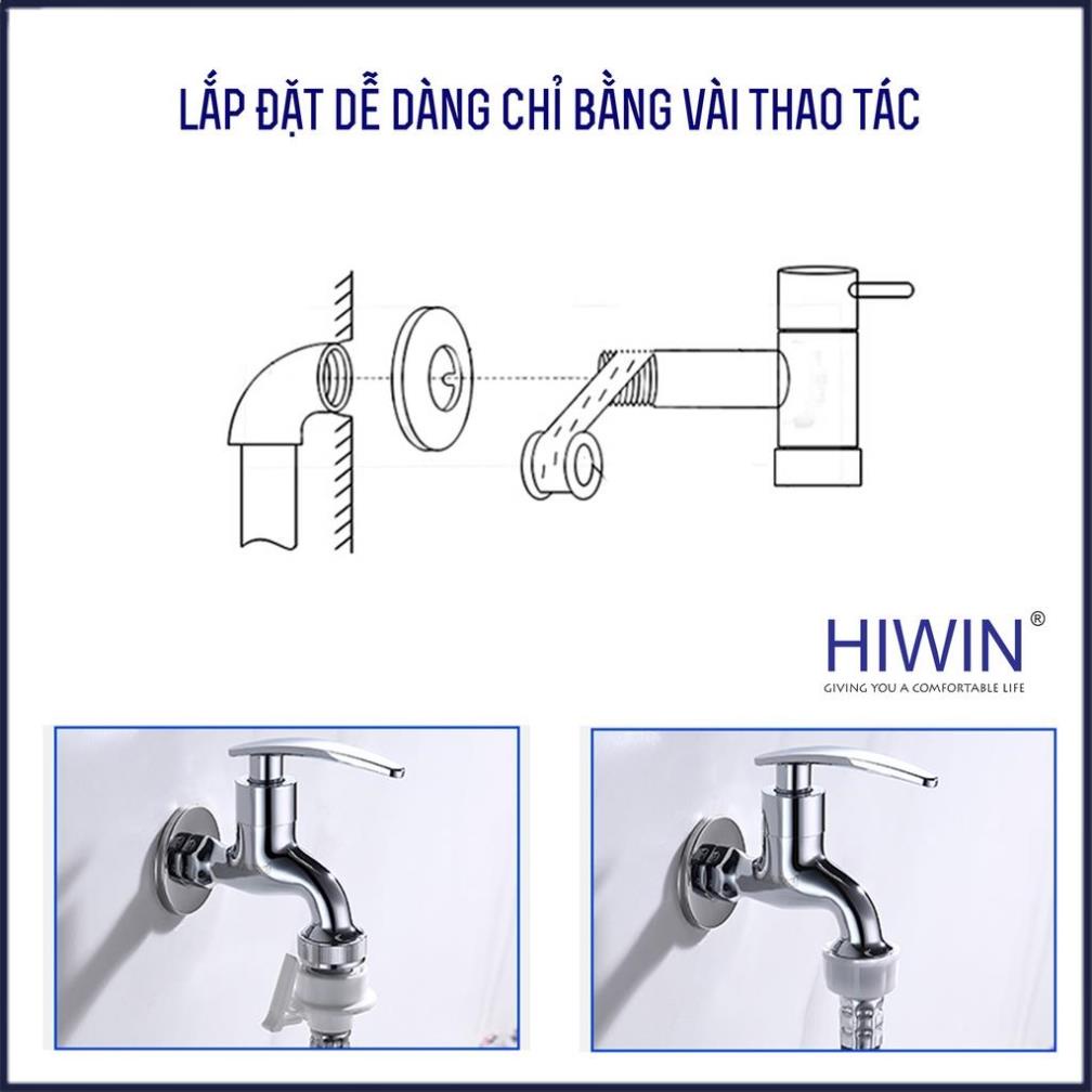 Vòi máy giặt tự ngắt thông minh đồng mạ crom cao cấp Hiwin KF-5020