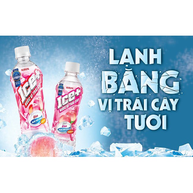 Thùng 24 Chai Nước Uống Vị Trái Cây Ice Đào Chai Nhựa 490ml Date Luôn Mới