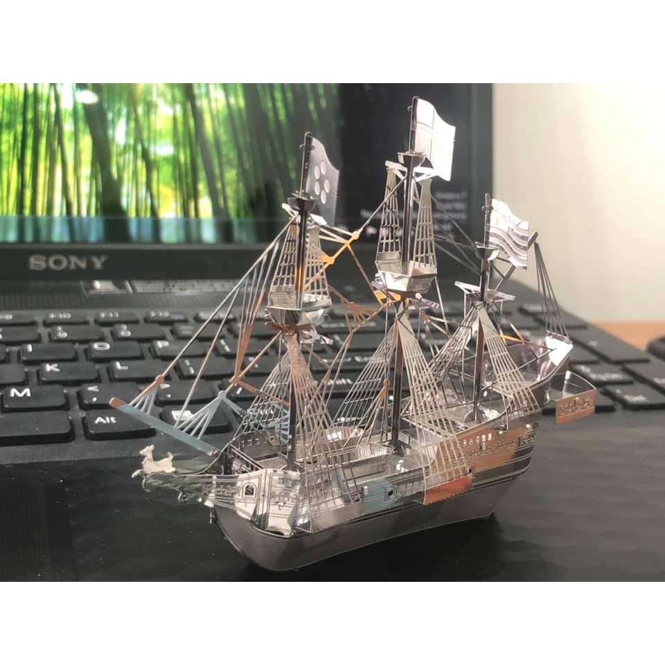 Mô hình 3D kim loại lắp ráp Tàu Golden Hind Bạc [ Chưa lắp ]