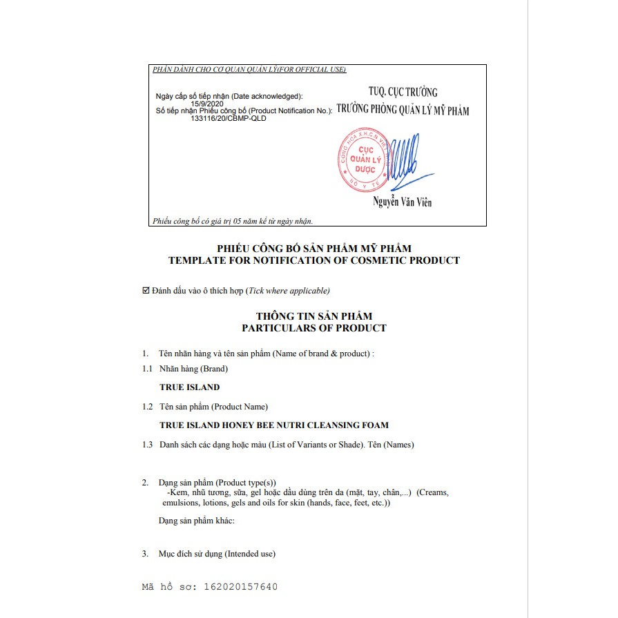 SỬA RỬA MẶT TRUE ISLAND HONEY BEE NUTRI CLEANSING FOAM 100ml - DÀNH CHO DA DẦU MỤN