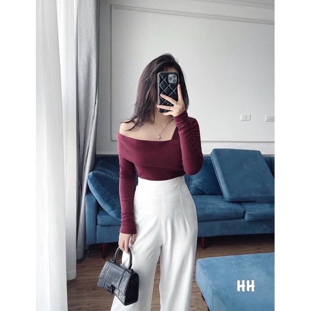 Áo lệch vai dài tay sang chảnh | BigBuy360 - bigbuy360.vn