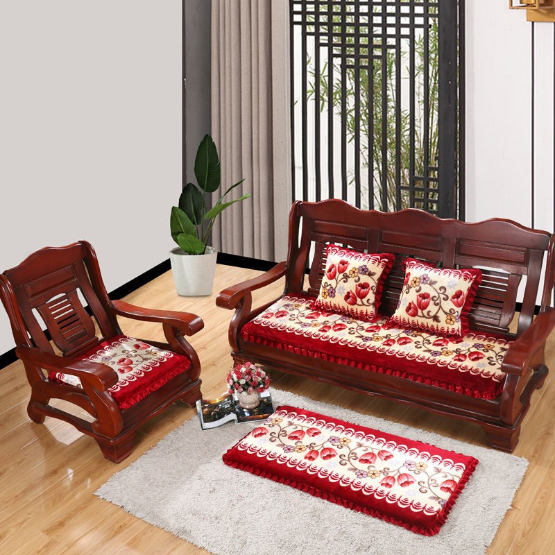 Vỏ Bọc Đệm Ghế Sofa Gỗ Thu Đông Dày Dặn Không Trượt Thông Dụng Có Thể Tháo Rời Và Giặt Rửa Và Tháo Rời