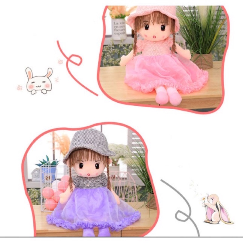 Búp Bê Gấu Bông Quà Tặng Cho Bé Váy Chùm 45cm Và 60cm