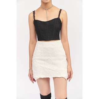 Áo croptop dáng corset ôm màu đen Spice - DEVONS STUDIO