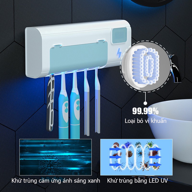 Máy Khử Trùng Bàn Chải Đánh Răng [UV Diệt Khuẩn] - Khử Khuẩn Tới 99.99% Cao Cấp [Bảo Hành 1 tháng]