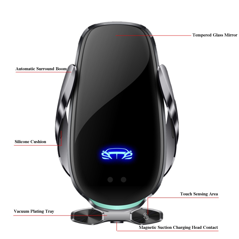 Giá Đỡ Điện Thoại Kiêm Sạc Điện Thoại Trên Xe Hơi 15W Cho Iphone13 / 12 / 11 / S20 / S10 / S9 /