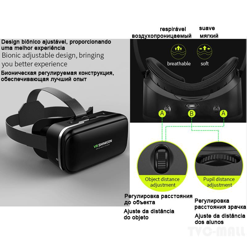 SHINECON VR Glasses Mobile Phone Virtual Reality G04 Wearing Game Smart 3D Digital Glasses + D03 Bluetooth Handle