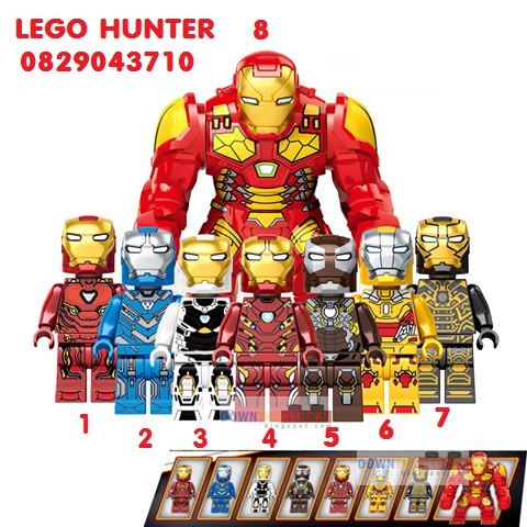 Lego Marvel minifigures Nhân vật Ironman các loại DLP9093 Ironman hulkbuster mk 24 tank ,mk 30 blue steel