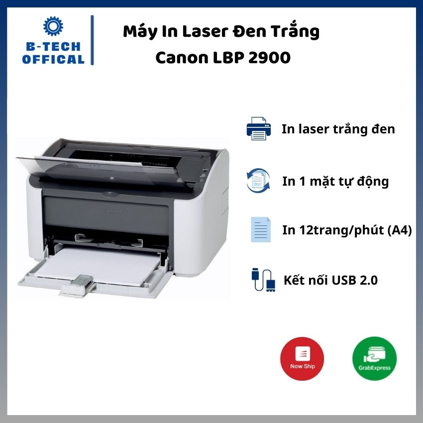 Máy in laser đen trắng Canon LBP2900 HÀNG CHÍNH HÃNG BẢO HÀNH 12T