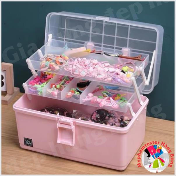 Tủ thuốc gia đình 3 ngăn dựng lọ móng chân mỹ phẩm đa năng