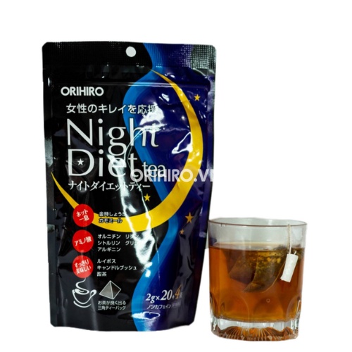 Trà giảm cân Night Diet Tea Orihiro 20 gói/túi hỗ trợ giảm cân