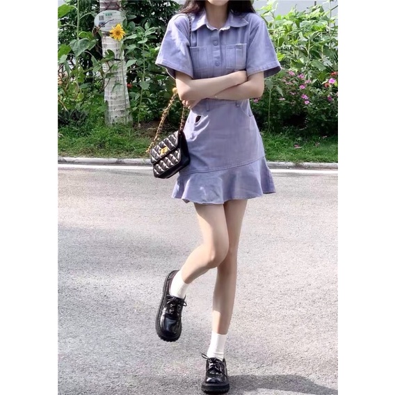 Váy tím mộng mơ hợp cho cô gái tuổi teen, năng động, dễ thương