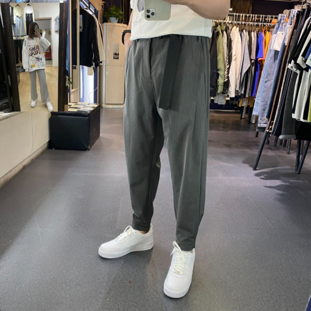 Quần baggy nam Hàn Quốc cao cấp đẹp vải thái co giãn free size | BigBuy360 - bigbuy360.vn