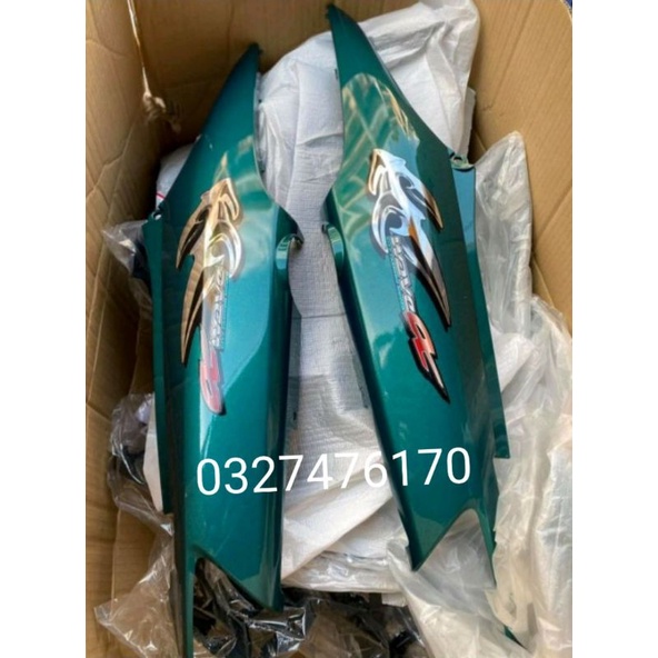 Bộ nhựa dàn áo xe WAVE A 100 mỏ neo, xanh xương cá zin