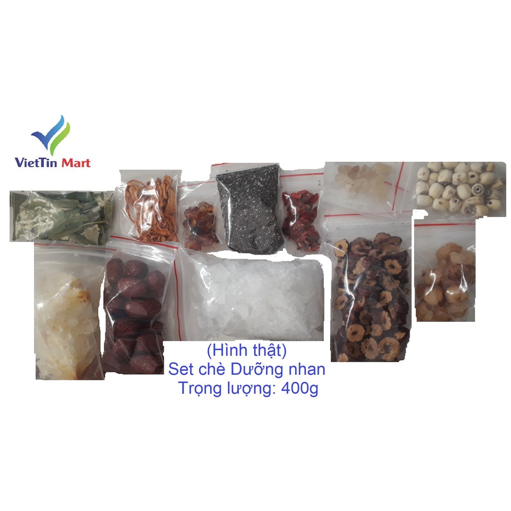COMBO 400gr Nguyên Liệu Nấu Chè DƯỠNG NHAN (CHÈ TUYẾT YẾN ) (12 món như hình) | BigBuy360 - bigbuy360.vn