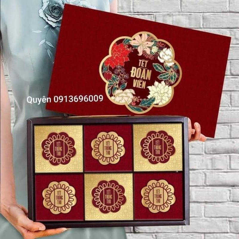 set 10 hộp trung thu vườn hoa 6 bánh,đựng bánh 150g- 250g