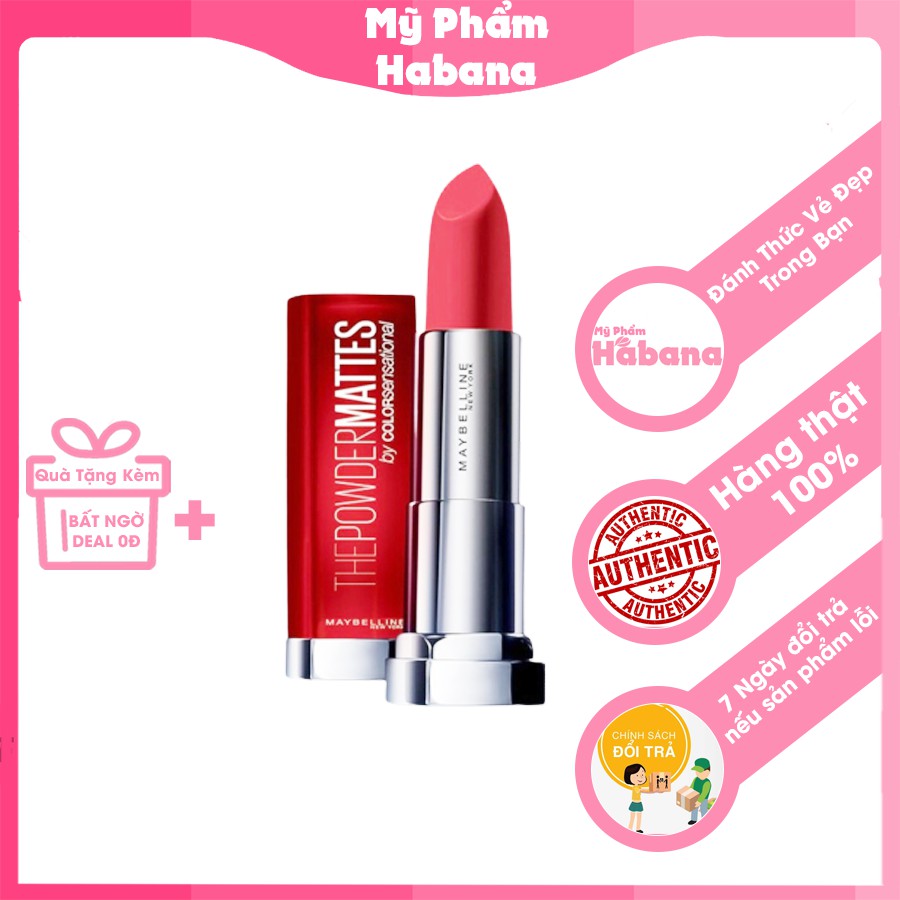 Son Lì Maybelline New York Color Sensational The Creamy Mattes Siêu Nhẹ Môi Màu Đỏ Cam (607 Red Dy Red)