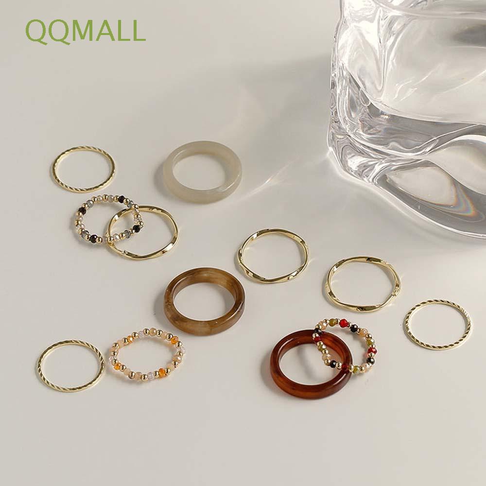 Set 4 Nhẫn Đeo Tay Kim Loại Phong Cách Vintage Cho Nữ