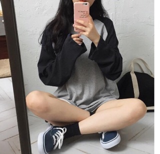 Áo thun tay dài oversize form rộng cá tính