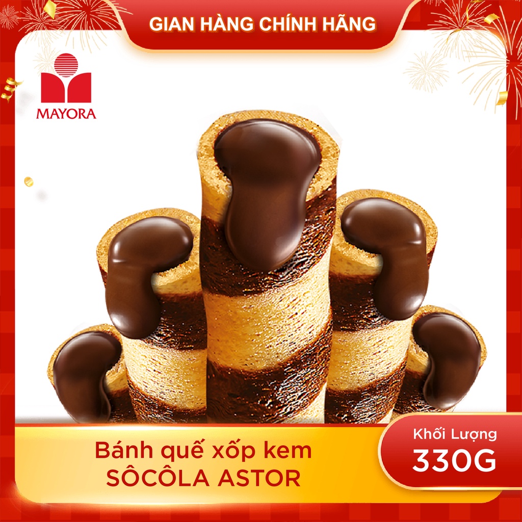 BÁNH QUẾ XỐP KEM SÔCÔLA ASTOR 330G