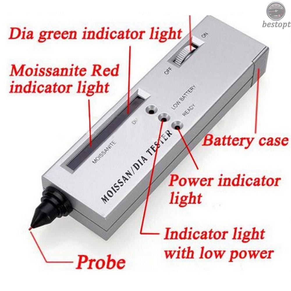 Máy Đo Lựa Moissanite Từ Kim Cương Thật Có Đèn Chỉ Báo Led Độ Chính Xác Cao Chuyên Nghiệp B&o