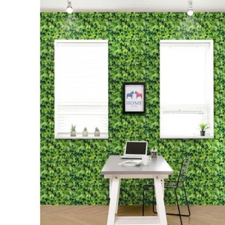 Decal giấy dán tường lá cây xanh 3d sẵn keo khổ 10m x 45cm