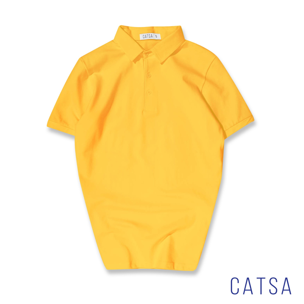 Áo thun polo đen,trắng,đỏ,vàng,nâu,xanh đen CATSA 100% cotton thoáng mát, thấm hút mồ hôi ATP205-208-211-215-213-219