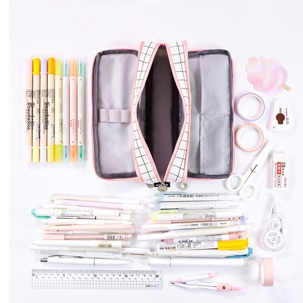 Túi đựng bút bằng vải Canvas nhiều ngăn đa năng sáng tạo