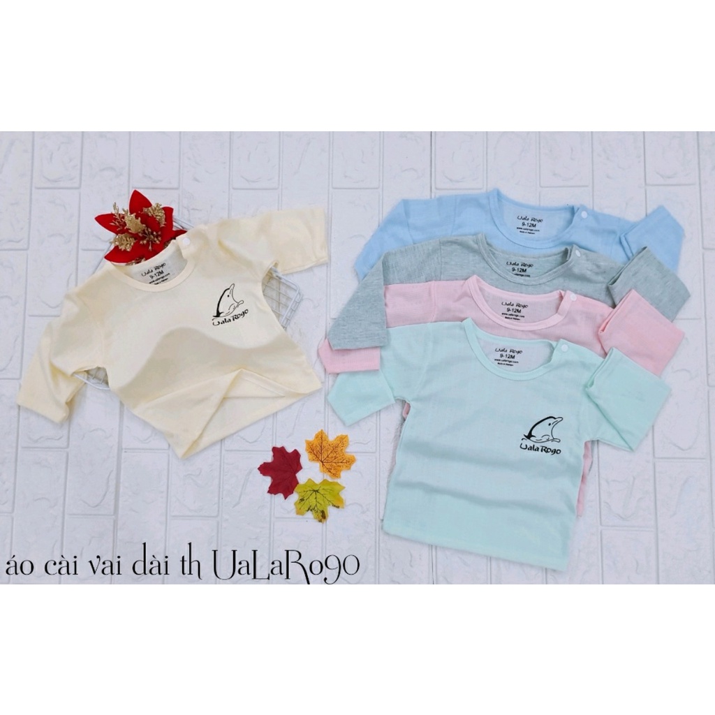 Set 4 áo dài sơ sinh vải cotton thông hơi cho bé từ 3 đến 11kg