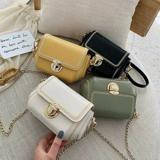 Túi xách nữ rẻ đẹp thời trang túi đeo chéo nữ mini rẻ đẹp viền chỉ vàng túi đeo chéo nhỏ xinh hot nhất 2019