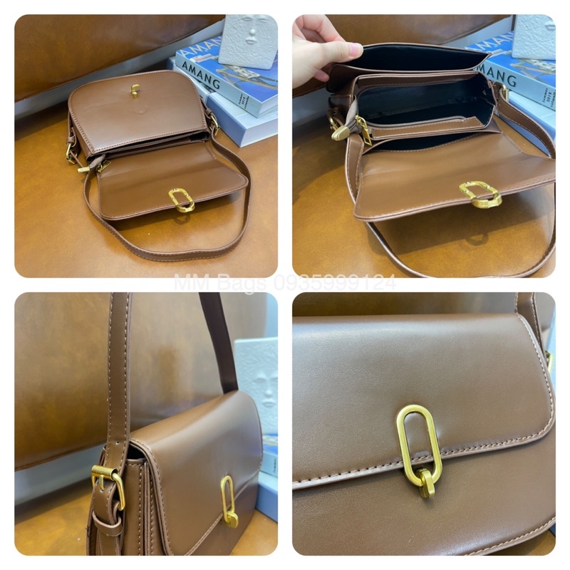 Túi đeo chéo phong cách retro MM Bags túi kẹp nách hàng đẹp 3 lớp RTE61