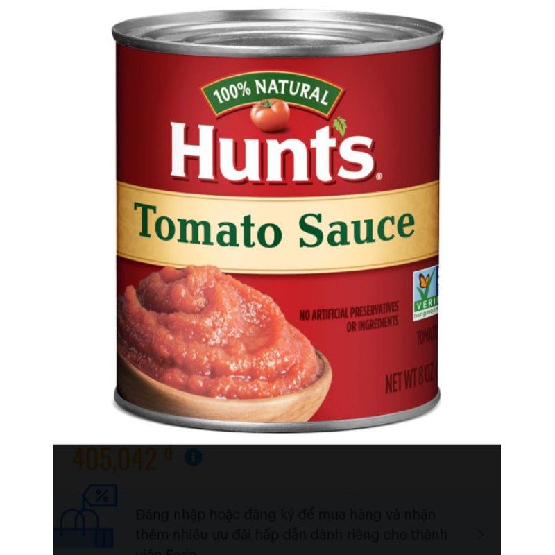 Hunts Sốt Cà Chua Tomato Sauce 1nhập khẩu từ Mỹ 227 GM