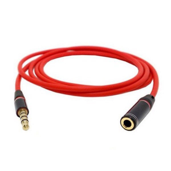 Dây tai nghe nối dài jack 3.5mm có Mic dài 1.2m - Đỏ