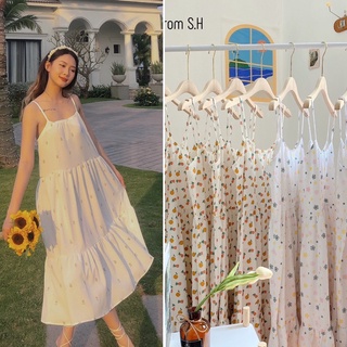 Váy thô 2 dây hoa nhí vintage