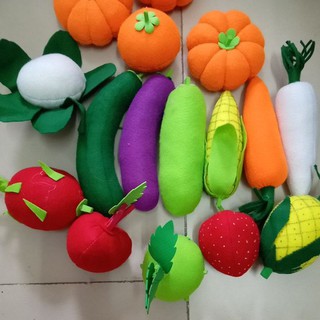 Củ quả vải nỉ, cà rốt, cam, xoài, thanh long, bầu, bí