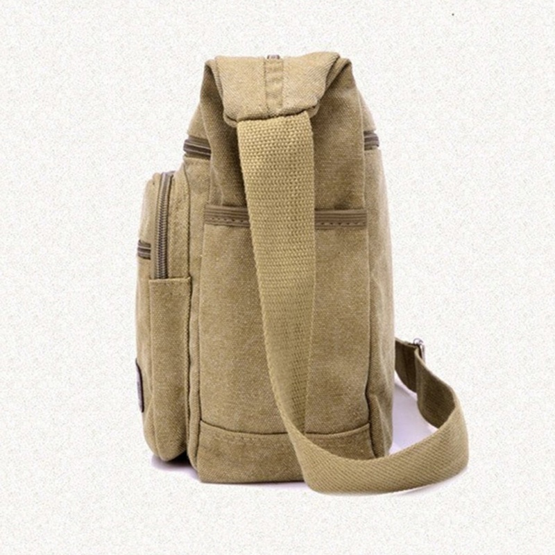 Túi Đeo Chéo Canvas Nhiều Ngăn Phong Cách Retro Cho Nam