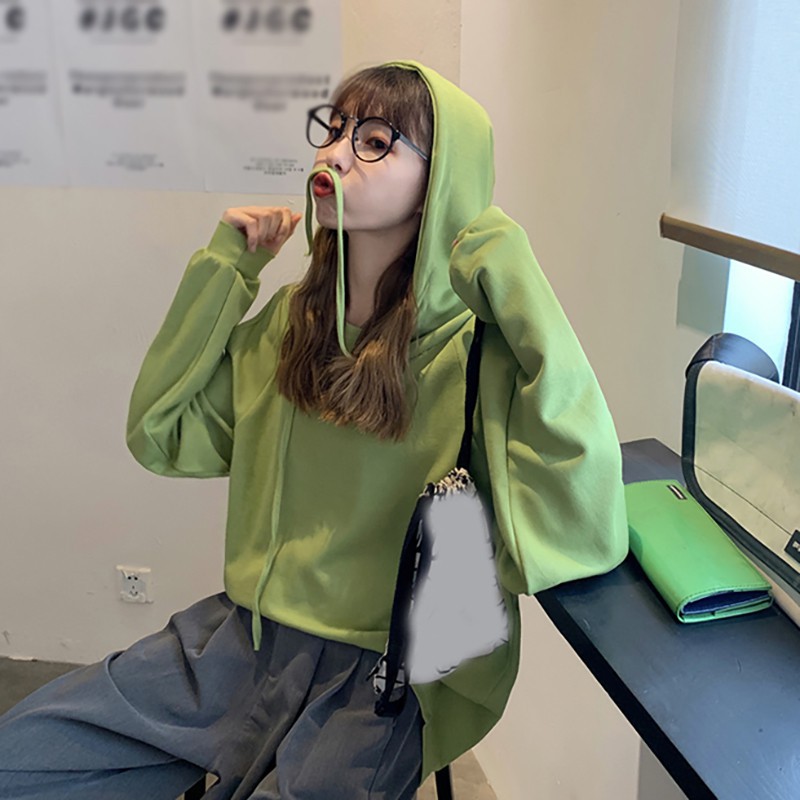 Áo Sweater tay dài màu trơn thiết kế trễ vai quyến rũ
