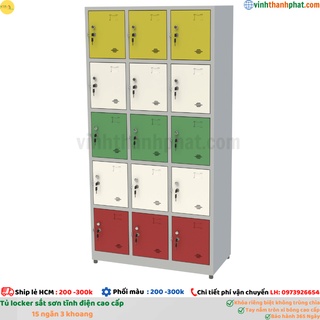 Tủ sắt locker 15 ngăn kiểu ts985-3k