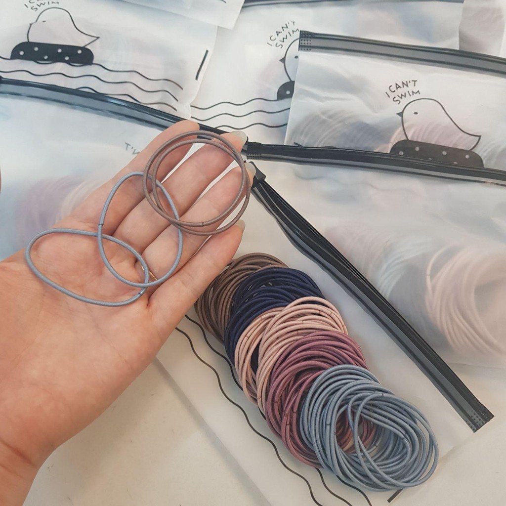 Set 5 Dây Chun Buộc Tóc Nhiều Màu