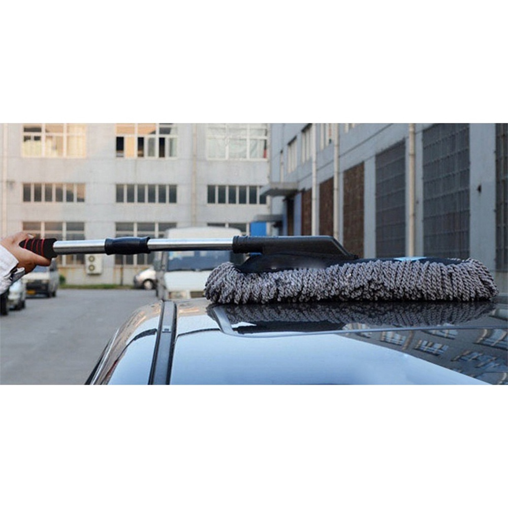 [Tổng Kho Sỉ] Chổi Phủi Bụi T2 Rửa Ô TÔ Chuyên Dụng - Sợi Vải Mang Điện Tích - Kiểu Xám Bẹt Cán Dài