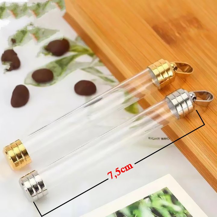 Mặt dây chuyền trụ rỗng lớn kính trong suốt chứa tờ kinh, ảnh, kỷ vật lớn đeo mãi mãi