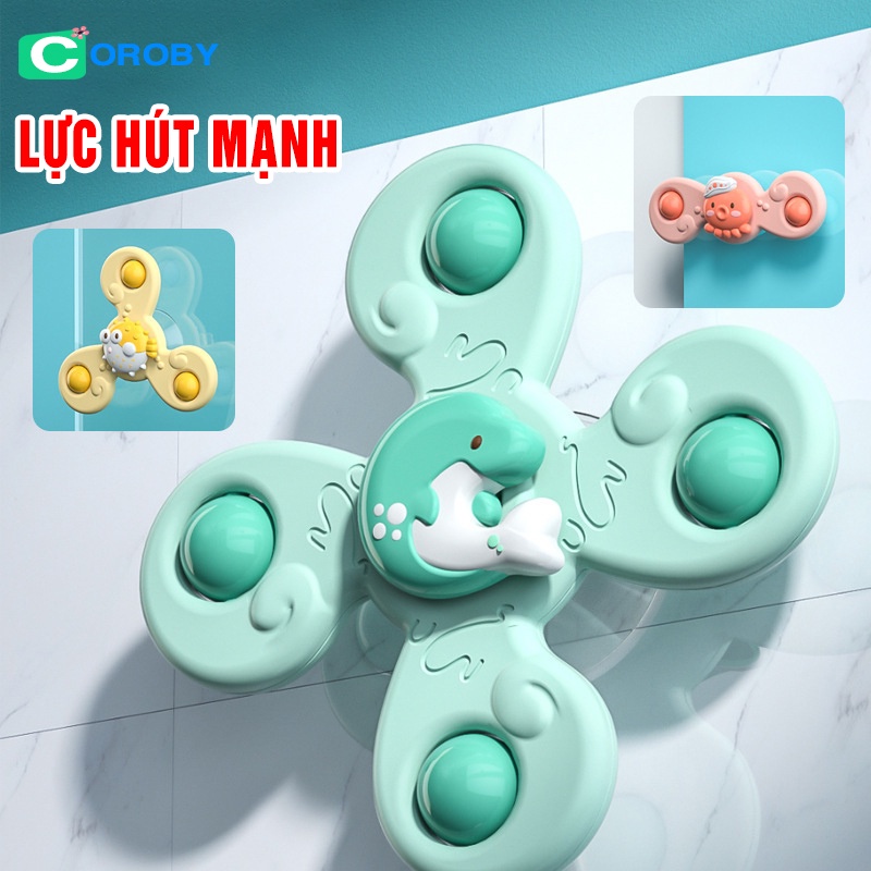 Đồ chơi con quay hình động vật spinner vui nhộn nhiều mầu sắc âm thanh vui nhộn cho bé tập ăn