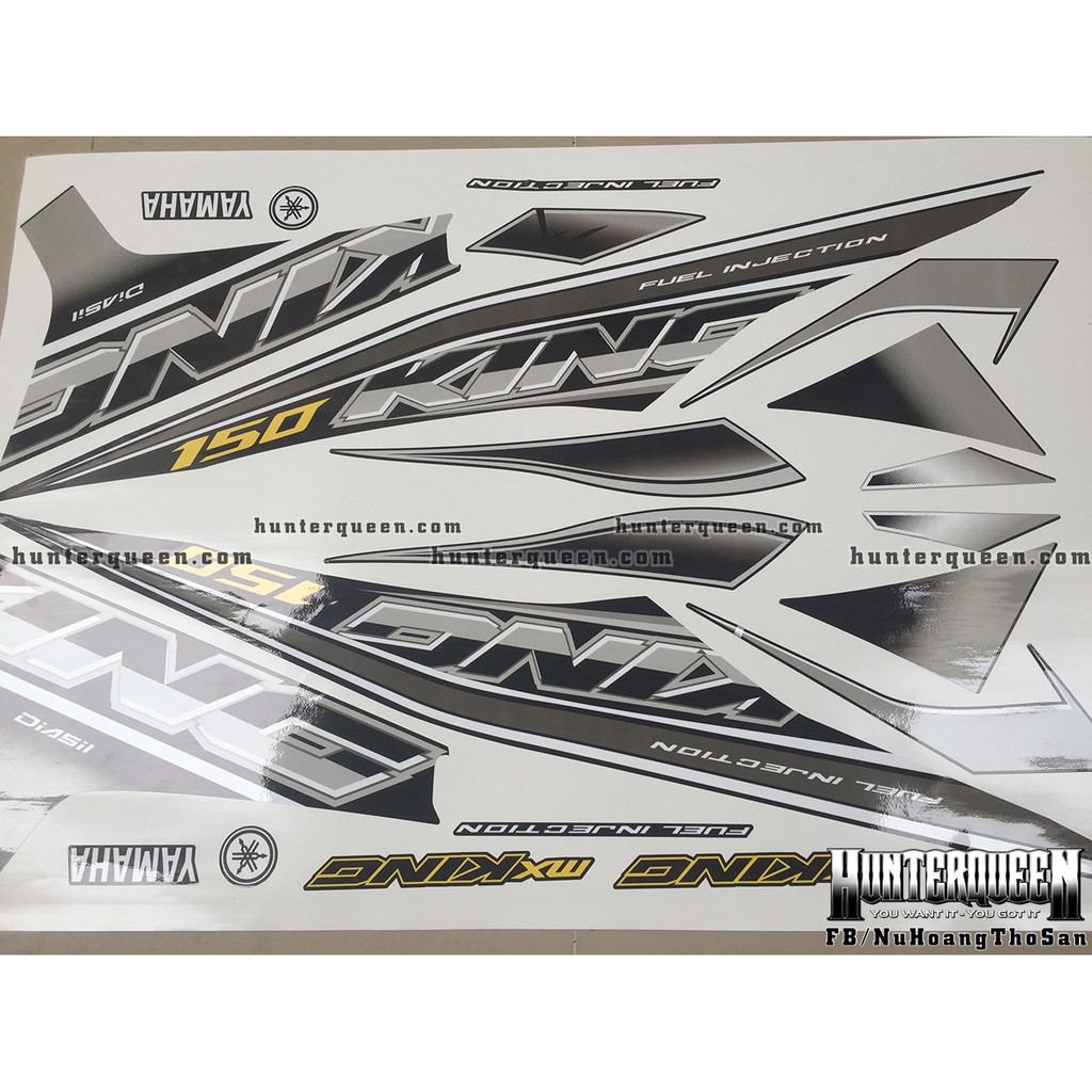 Tem Exciter 150. Tem rời MX KING xe đen tem xám. Xe màu khác vui lòng inbox