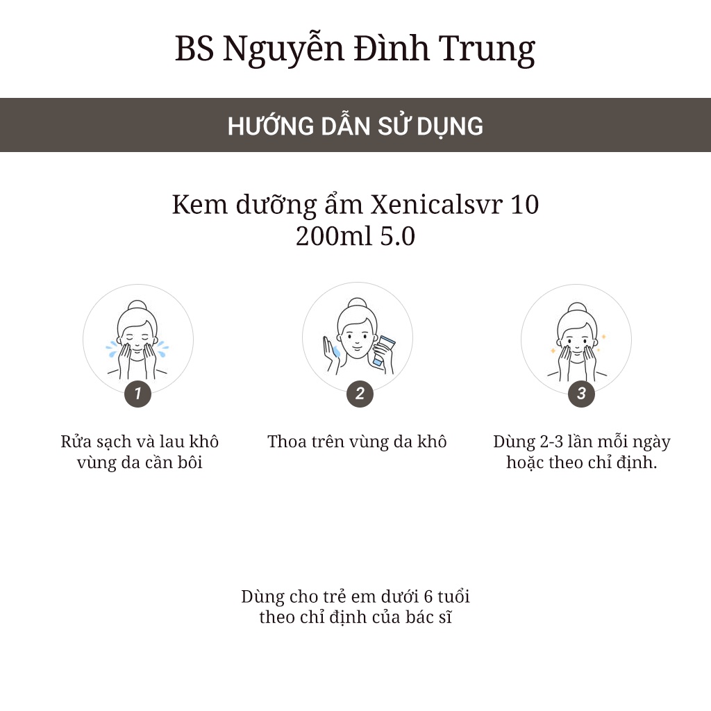 Kem dưỡng ẩm Xenicalsvr 10 200ml - BS Nguyễn Đình Trung