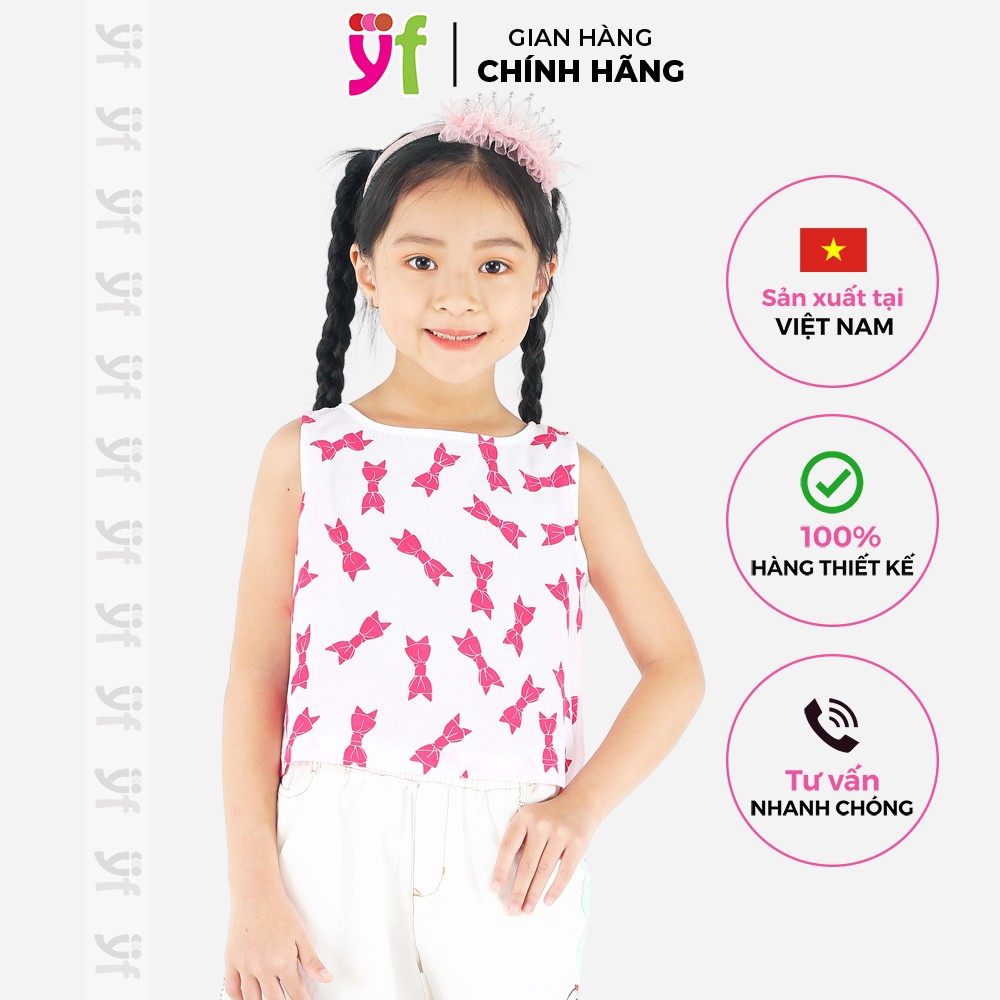 Áo voan sát nách bé gái YF, form croptop năng động 5AX101