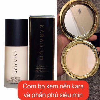 [FREESHIP 99K] Combo kem nền karadium và phấn phủ gel vàng siêu mịn da