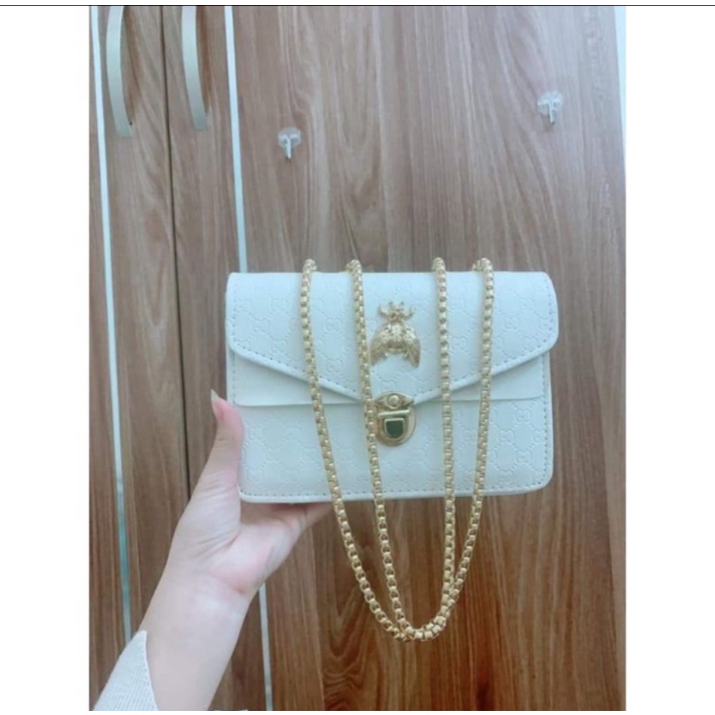 Túi xách nữ họa tiết con ong đeo chéo kẹp nách sang chảnh