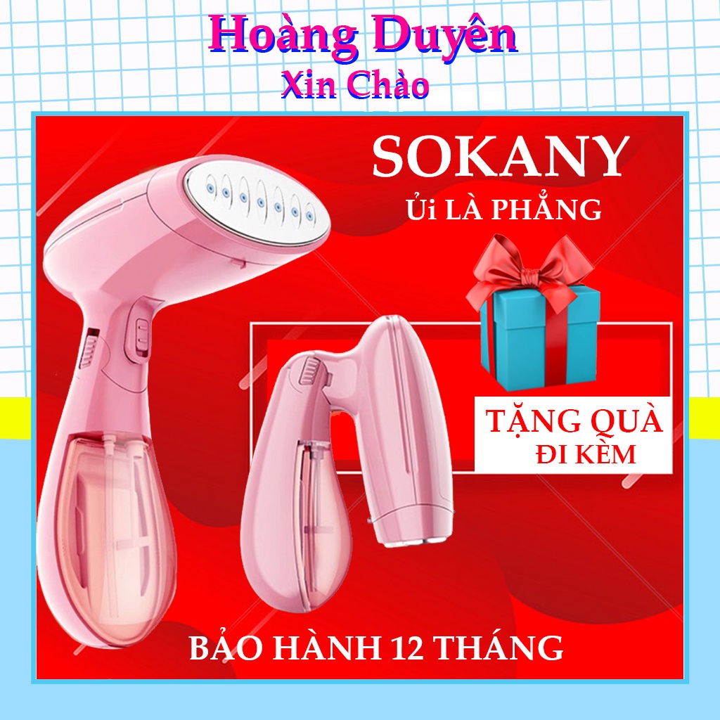 Bàn Ủi Hơi Nước Cầm Tay Cao Cấp SOKANY + Bàn Là Cầm Tay Gấp Gọn Thông Minh + Bảo Hành 12 Tháng